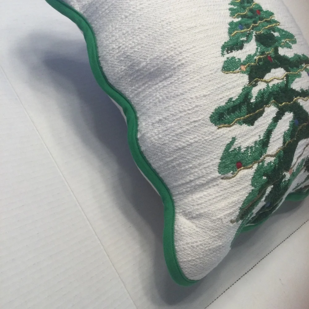 Threshold Festive Christmas Tree Throw Pillow with Green Trim NWT - Picture 6 of 10